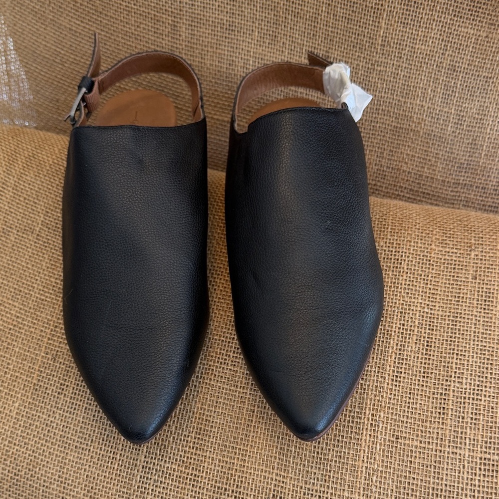 GEEWAWA Black Leather Women's Mules, never worn, size 10 - Picture 4 of 5